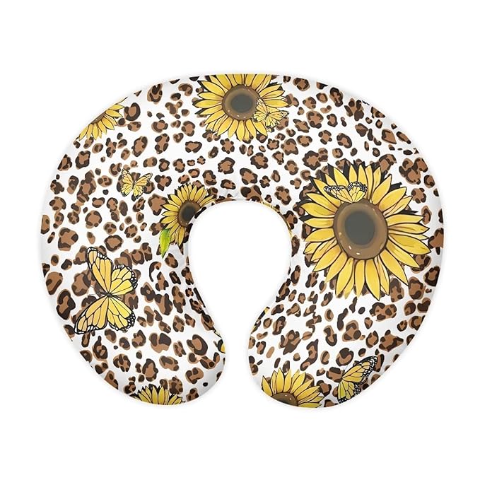 Leopard Sunflower Girls Boys Nursing Pillow Cover for U-Shaped Feeding Pillow Breastfeeding Super Comfy and Soft for Baby, Baby Mom Essentials, 1 Pack