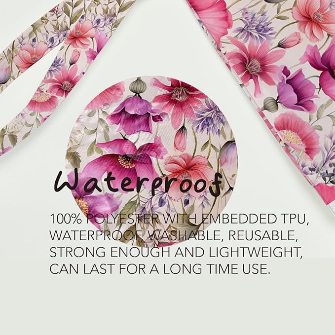 Fokongna Floral Print Wet Bag, Small Portable Waterproof Multi-Functional Organizer for Women, Pink Purple Floral Mix, Ideal for Daily, Beach & Travel