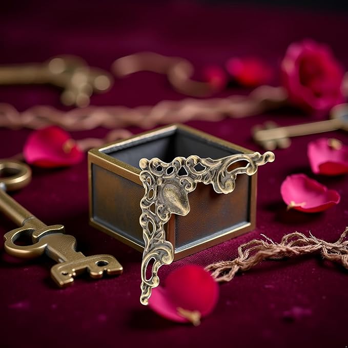 30Pcs Antique Bronze Mini Corner Protectors, Decorative Embellishments for Albums, Photo Frames, Jewelry Box