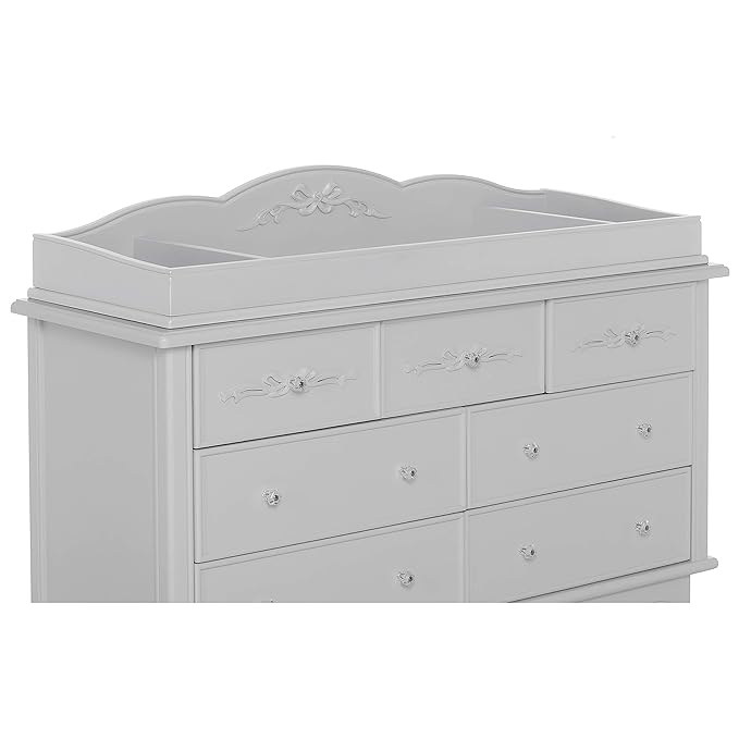 Evolur Aurora Change Tray I Lasting Quality I Intricate Ribbon Bow Scrollwork, Silver Mist