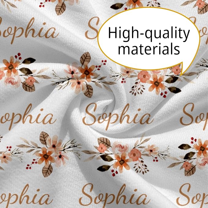 Customizable Flowers Baby Nursing Pillow Cover - Add Your Baby's Name, Ultra-Soft Stretch Fabric, Fits Standard Nursing Pillows, Ideal for Baby Showers Style 05