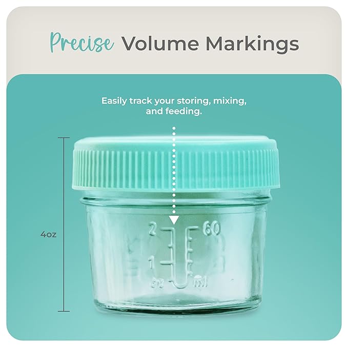 Complete Baby Glass Bottle & Breastmilk Storage Kit | 8oz Mason Jars w/Lid + Slow & Medium Flow Nipples (0-6 Months) + Plastic Mason Jar Rings & Caps + Silicone Sleeves