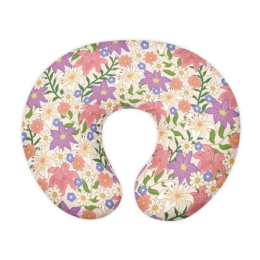 Nursing Pillow Cover Slipcover for Breastfeeding Pillows Color Flower Leaf Fits On Standard Infant Nursing Pillows Soft Fabric Fits Snug On Infant