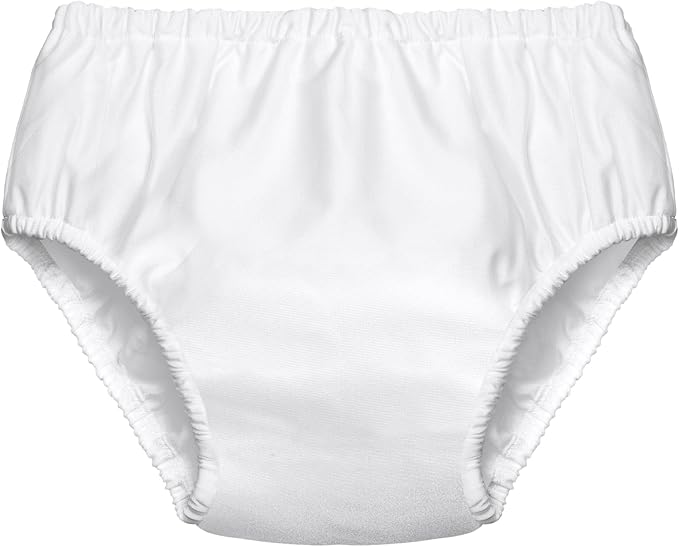 Amylove Swim Diaper Cover for Adult Reusable Diaper for Pool Washable Leak Resistant Waterproof Adult Pull on Cover Pants(White,1 Piece)