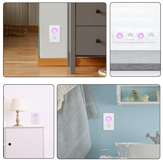 Baby Safety Outlet Plug Electrical Socket Covers, Pure Light Purple Violet Color Pattern