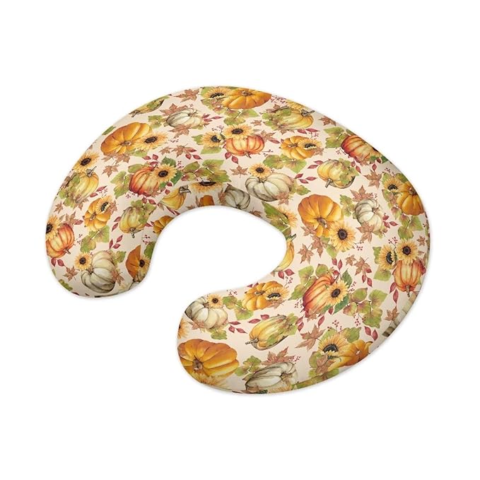 Pumpkin Sunflower Nursing Pillow Cover for Breastfeeding Pillow,Cozy Nursing Pillow Slipcovers, Snug Fits Pillow, Perfect Newborn Choice for Mom or Baby