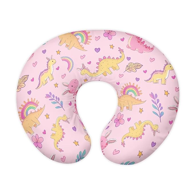 Cute Pink Dinosaur Easter Nursing Pillow Cover for Baby Boy Girl Nursing Pillow Cover Cuddle Pillow Slipcover Detachable Nursing Pillow Protective Baby Feeding Easy to Use and Dustptoof