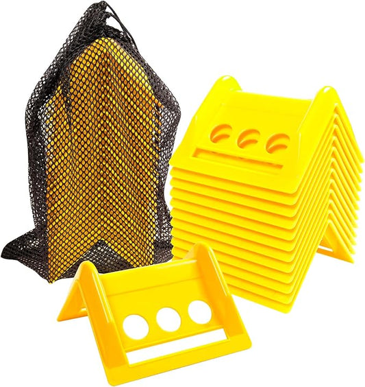 24 Pack 4" Flatbed Edge Protectors with Carrying Case, 4" Winch Ratchet Straps Plastic Corner Protectors for Flatbed Cargo Load (Yellow)