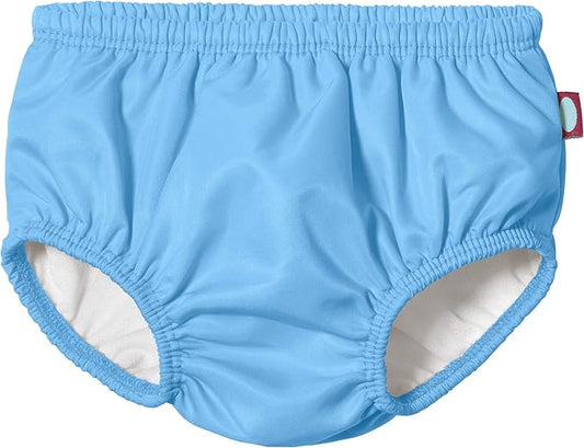 Made in USA Baby Girls and Boys Swim Diaper Cover Reusable Leakproof for Swimming Pool Lessons Beach, Bright Light Blue, 4T