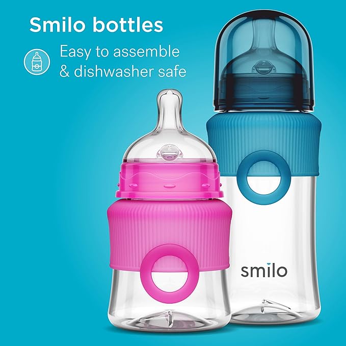 Smilo Anti-Colic Bottle Nipple, Newborn Flow 0M+, Stage 0 Suitable from Birth to 2 Months, Smooth Flow Anti-Colic (Pack of 6)