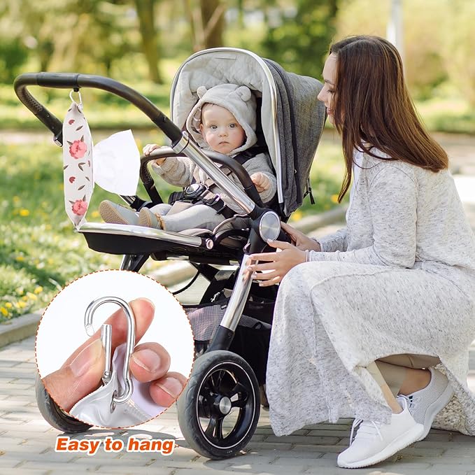 3 Pcs Travel Wipes Case, Portable Reusable Wipes Pouch, Waterproof and Dustproof Wipe Holder Travel for Diaper Bags and Strollers, and It is Easy to Keep Wipe Fresh