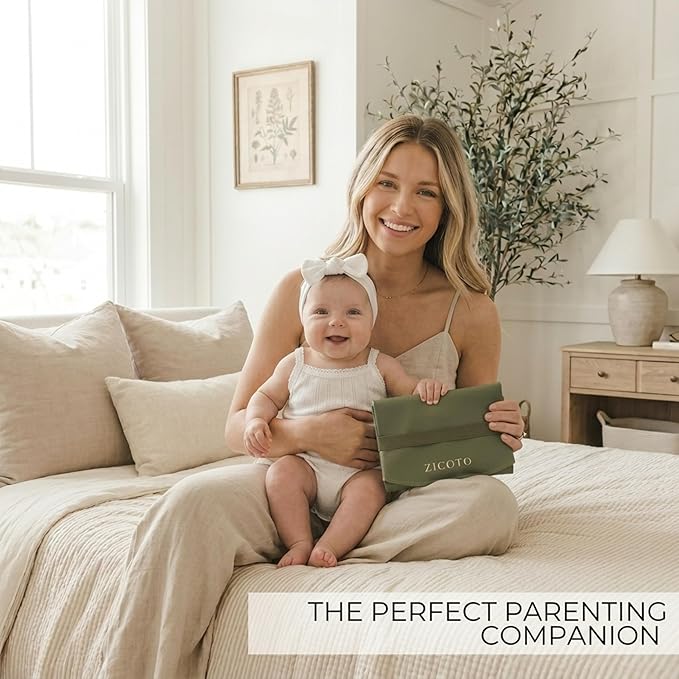 Beautiful Baby Diaper Changing Mat Made of Vegan Leather - Soft and Easy to Wipe Changing Pad for Travel or at Home Use - Lightweight and Foldable Mat that Perfectly Fits Into Any Diaper Bag