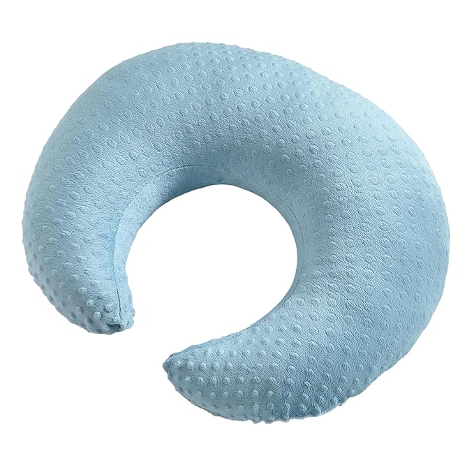 ESEN Plus Size Nursing Pillow and Body Positioner for Breast Feeding and Bottle Feeding, Ultra Soft Baby Breastfeeding Pillows with Removable Nursing Pillow Cover for Mom and Baby (Blue)