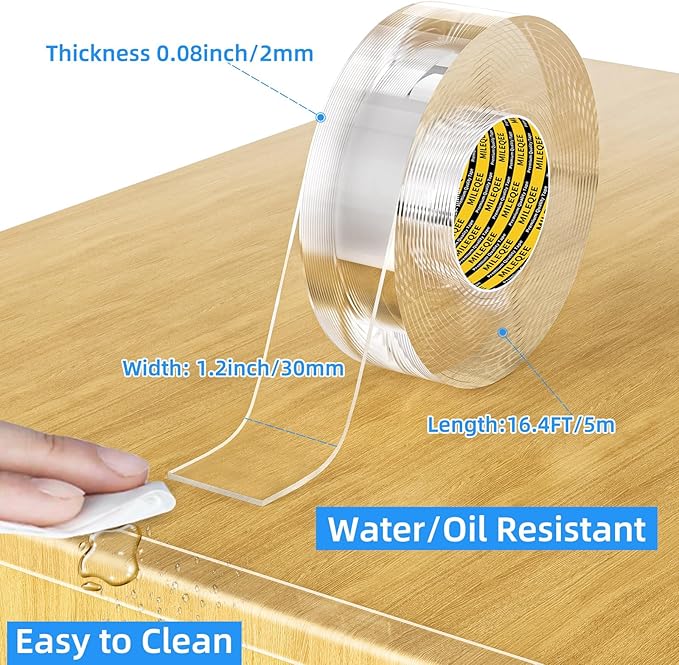 4Pack Clear Edge Protector Strip,1.18in x 16.4FT(65.6FT Total), Sharp Edge Wrap Cover Tape,Self Adhesive Protective Bumper Guards for Cabinet Door Desk Table Furniture,Kitchen Countertop,Waterproof