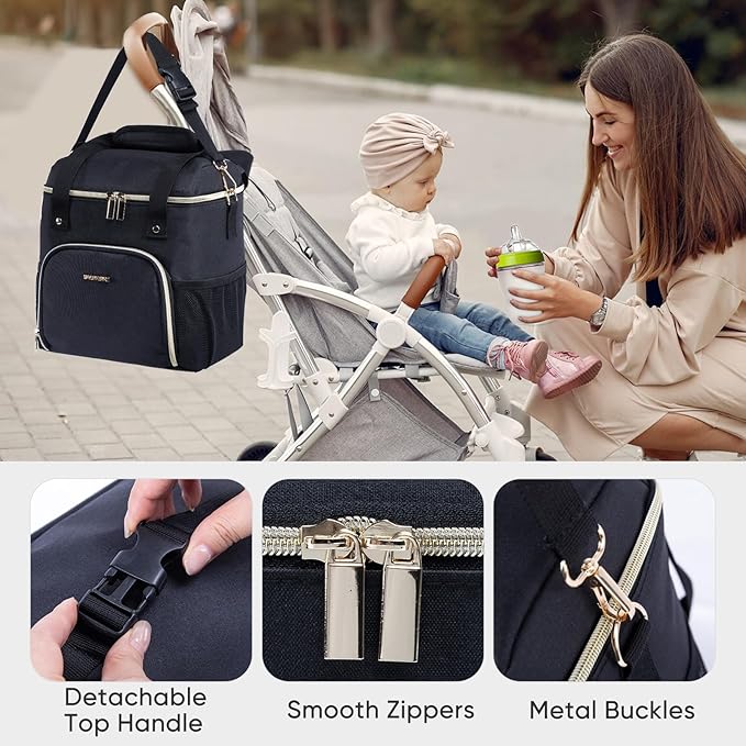 Mam Breastmilk Cooler Bag with Ice Pack for 4 Bottles - See-through Breast Pump Bag for Baby Bottles 4oz-9oz