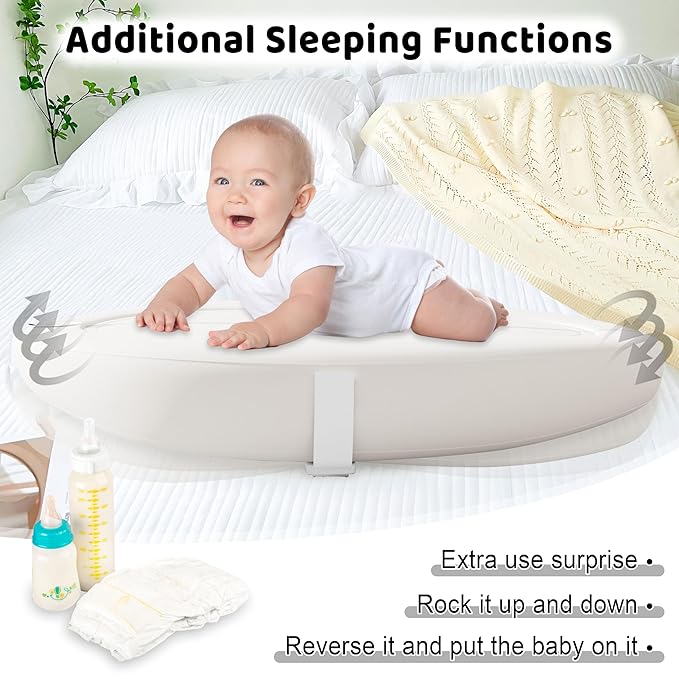 Portable Inflatable Baby Changing Pad, Waterproof & Wipeable Skin-Friendly, Include Storage Bag Easy to Carry,Travel,Suitable for a Variety of Scenarios, TPU Baby Available Material, White