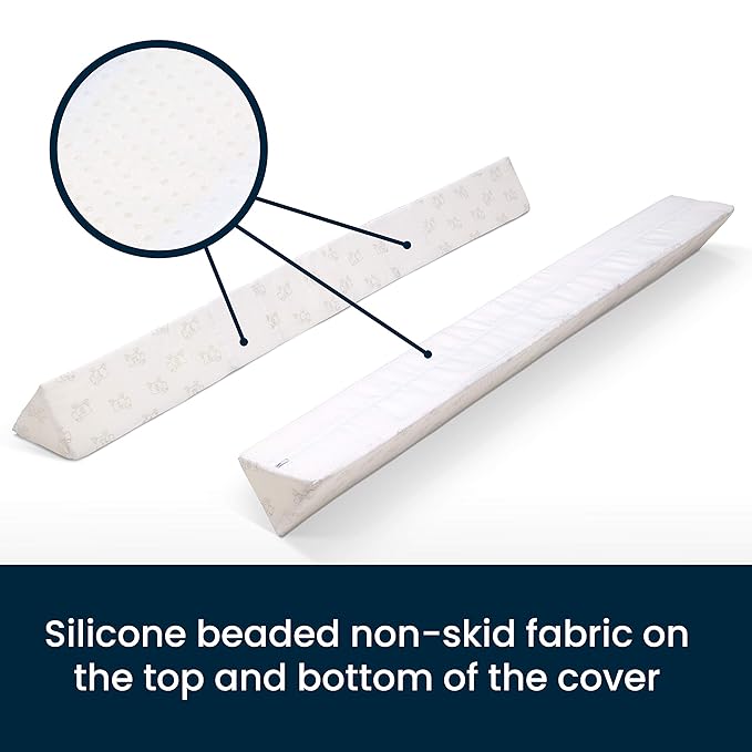 Serta Perfect Sleeper Extra Long Foam Bedrail - Guardrail for Toddlers & Kids with Water-Resistant, Non-Slip & Machine Washable Cover - 2pk, White