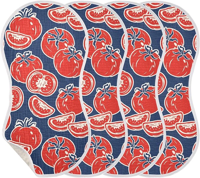vvfelixl Burp Cloths Slice Red Tomatoes for Baby Boy Girls Baby Washcloths Burp Rags 1 Pack