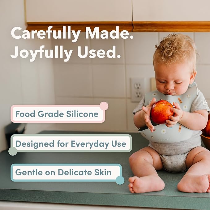 Loulou Lollipop Waterproof Silicone Feeding Bib for Babies & Toddlers, Catch-All Pouch, Easy Clean, 3–36 Months – Sushi