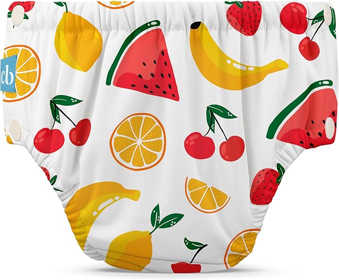 Charlie Banana Reusable Swim Diaper, Washable, with Easy On and Off Snaps for Baby Girls Boys, Soft and Snug Waterproof Fit to Prevent Leaks - Banana Fiesta, Size XS (9-14 lbs)