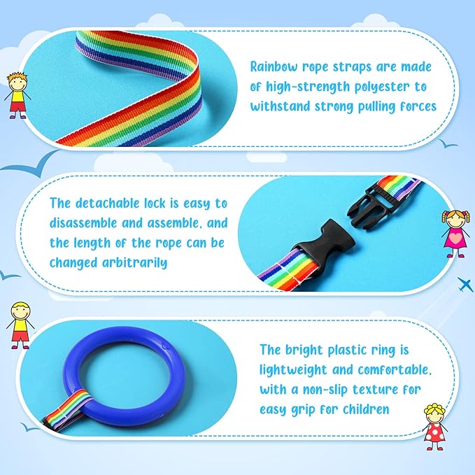 Tatuo 12 Set Toddlers Walking Rope for Preschool Toddlers Detachable Transition Rope Safety Daycare Rope for Preschool Daycare Kindergarten School Kids Outdoor Supplies (Blue)