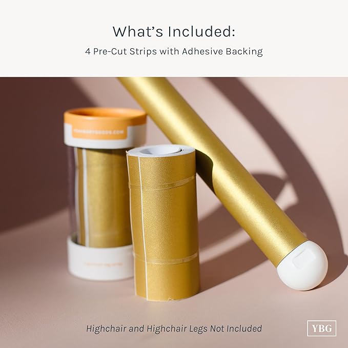 Yeah Baby Goods Highchair Leg Wraps (Gold) - Compatible with The IKEA Antilop Highchair - Stylish IKEA High Chair Accessories w/Easy Self-Adhesive