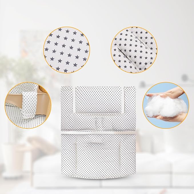 For Tripp Trapp High Chair Cushion, Soft And Comfortable For Tripp Trapp High Chair Cushion, For Tripp Trapp Cushion Set Makes It Safer And More Comfortable For Baby To Sit On (Beige Little Star)