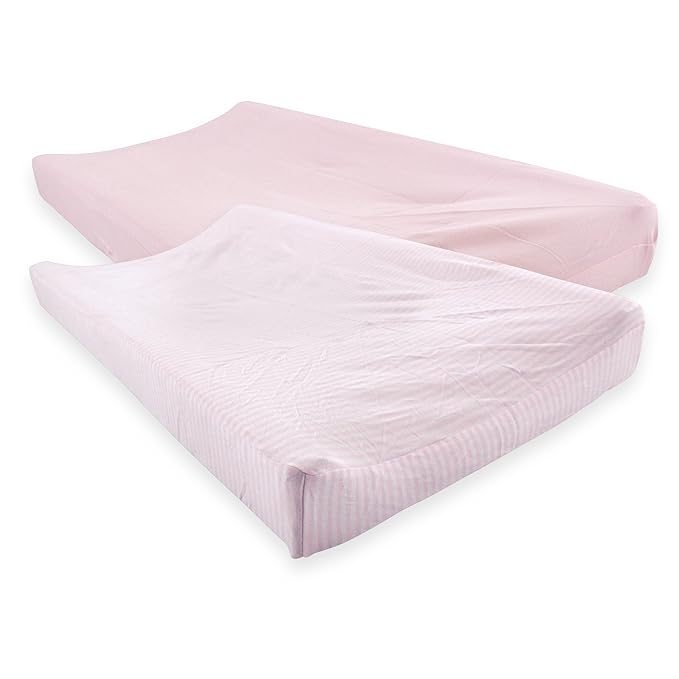 Touched by Nature Unisex Baby Organic Cotton Changing Pad Cover, Barely Pink, One Size