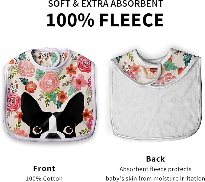 Premium Baby Bibs for Babies Boston Terrier Dog