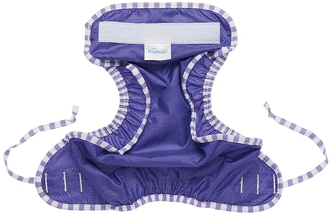 Kushies Baby Unisex Swim Diaper, Purple Solid, Small