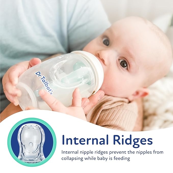 Dr. Talbot's Silicone Anti-Colic Bottle Replacement Nipples - Feeding Supplies for Newborn - (2-Pack) Extra Slow Flow Soft Flex Nipples - 0+ Months