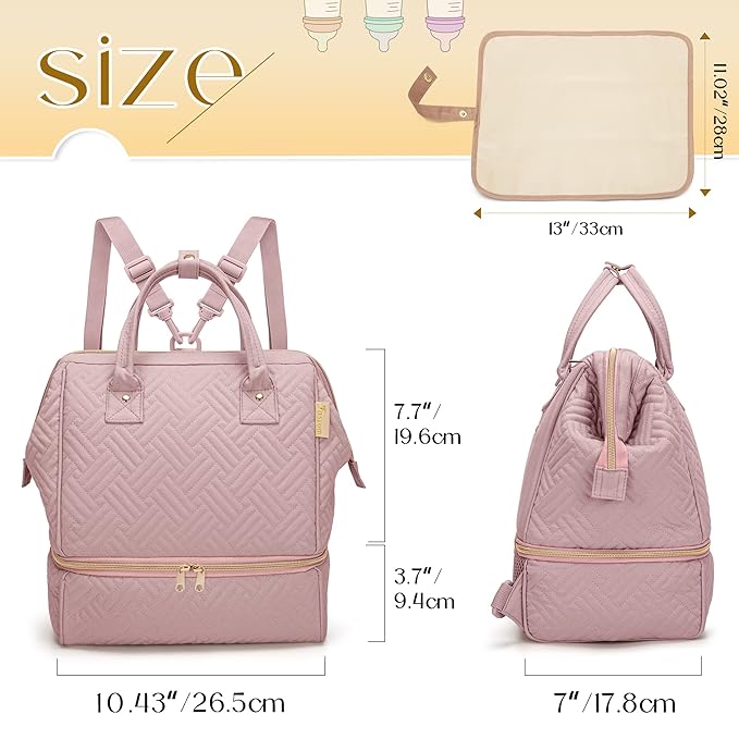 Fasrom Small Breast Pump Bag Backpack with Cooler Compatible with Momcozy and Medela Pumps, Pumping Tote with Waterproof Mat, Pink