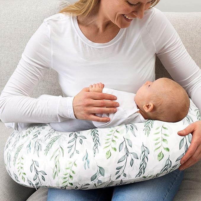 DILIMI Nursing Pillow Cover and Baby Car Seat Cover, Green Leaf
