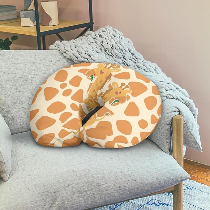 GOSTONG Nursing Pillow Cover, Premium Quick Dry Removable Fabric Fits The Original Support Pillow Covers with Giraffe Pattern Slipcover Protectors