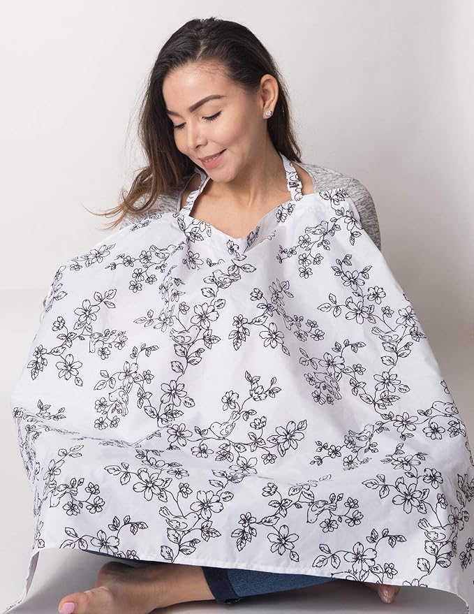 Little Me Nursing Cover with Interior Pockets, Bird, 26" x 34"