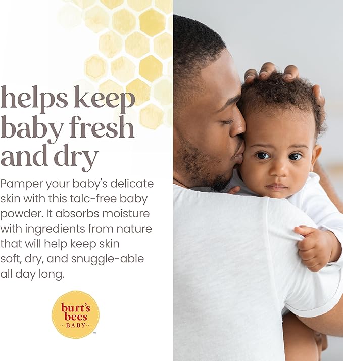 Burt's Bees Baby Dusting Powder, 100% Natural Origin, Talc-Free, Pediatrician Tested, 7.5 Ounces, Pack of 3, Pack May Vary