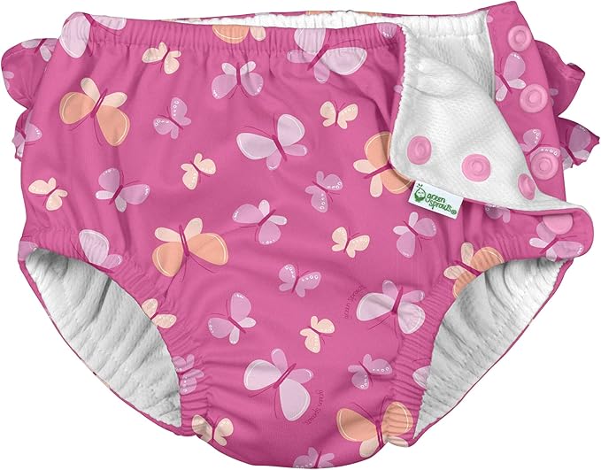 i play. by green sprouts baby-girls Ruffle Snap Reusable Absorbent Swimsuit Diaper