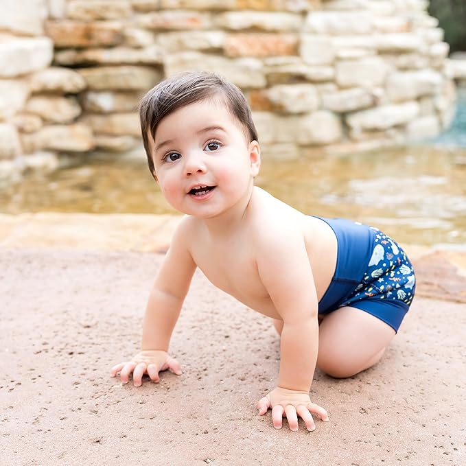 Splash About Happy Nappy Swim Diaper, Shark Reef, 3-6 Months