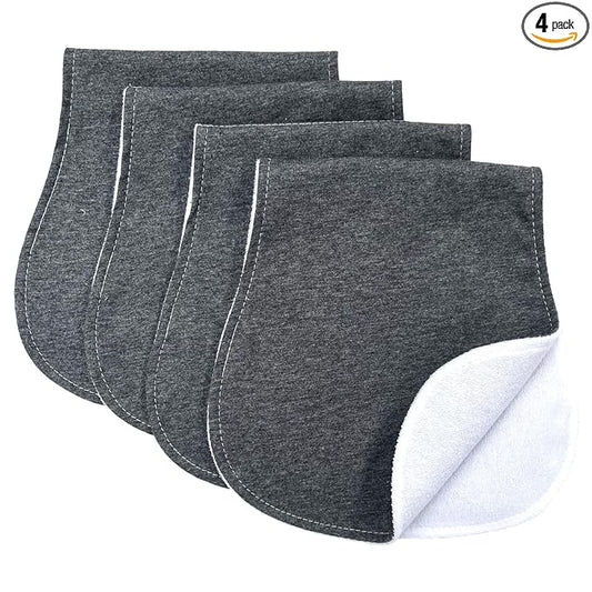 Baby Burp Cloths Baby Burp Set Curved Absorbent and Soft Valuable 4 Pack (Flecked Grey)