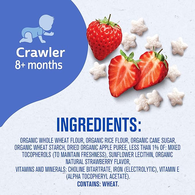 Gerber Stage 3 Baby Snacks, Organic Strawberry Puffs, Grain Snack, Baby Led Feeding