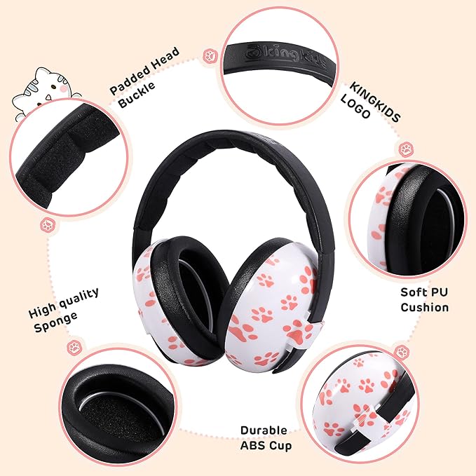 KINGKIDS Noise Cancelling Headphones for Kids Baby Ear Protection Infant Hearing Earmuffs for Toddler Sleep Age 3-36+ Months