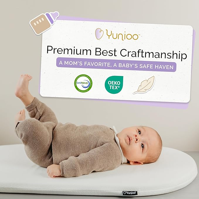 Yunioo Foldable Baby Changing Pad 29” x 15” - Waterproof & Ultra Soft Mattress for Diaper Changing Station - Portable Table Topper & Moses Basket Replacement - Easy to Clean