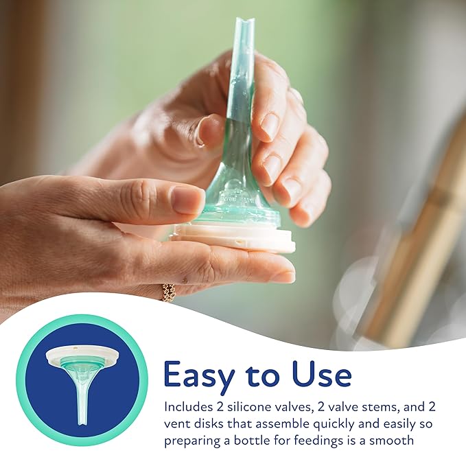 Dr. Talbot's Silicone Anti-Colic Bottle Replacement Valves - 5 oz Anti Colic Baby Bottle - Feeding Supplies for Newborn - (2-Pack) Replacement Venting System