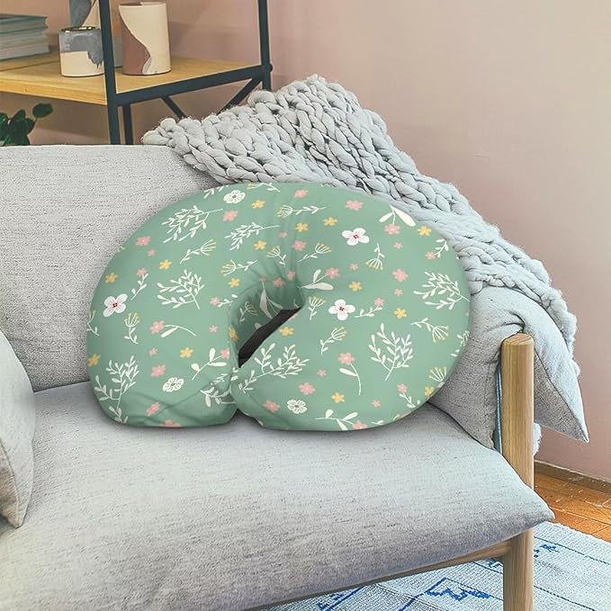 Floral Nursing Pillow Cover with Hidden Zipper Floral Super Soft & Breathable & Skin Friendly for Moms/Baby Stretchy Nursing Pillow Cover Quick-Dry Fabric