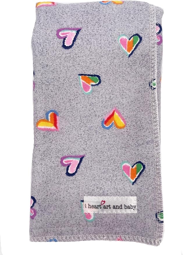 Infant Burping Cloth, Burp Cloths for Baby Boy or Girl, Soft and Absorbent - Cotton Reusable Spit Up Rags, XLarge, 1 Count (Hearts)