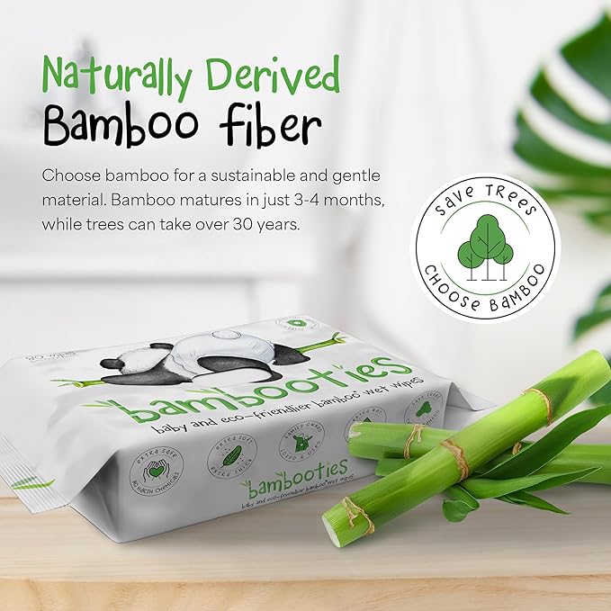 Bamboo Baby Wipes Unscented, Plant based Diaper Wipes for Sensitive Skin, Water based Wipes Baby Sensitive Skin 960 count bulk box of 80ct soft packs x 12