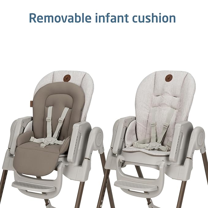 Maxi-Cosi Minla 6-in-1 High Chair for Babies & Toddlers, Portable Foldable Highchair, EcoCare Fabric, 9 Heights, 5 Reclines, 4 Tray Positions, Truffle