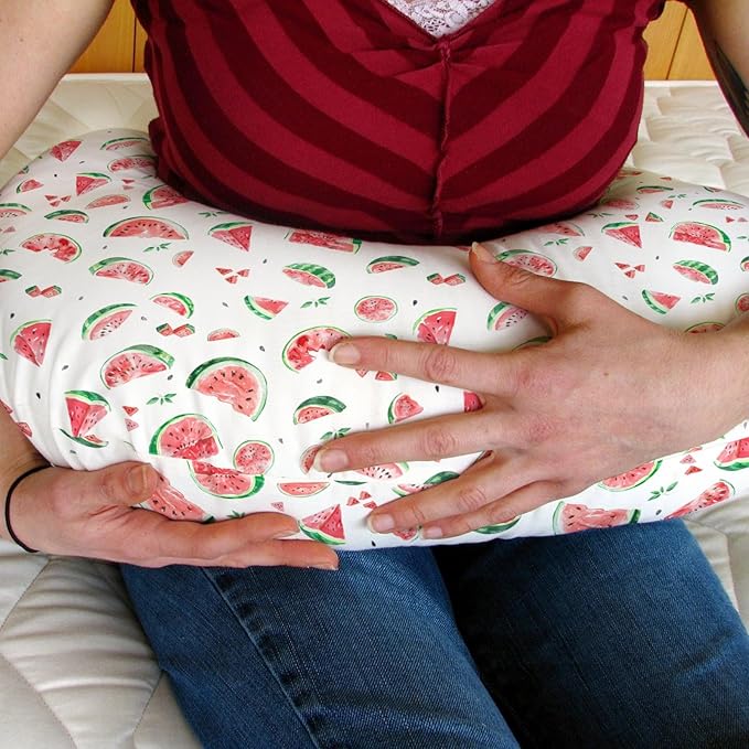 Watermelon Bites Leaves Baby Nursing Pillow Covers for Boy Girl Tropical Summer Fruits Nursery Pillowcase for Breastfeeding Pillows Boho Beach Vacation Soft Stretchy Slipcovers for Newborn Infant