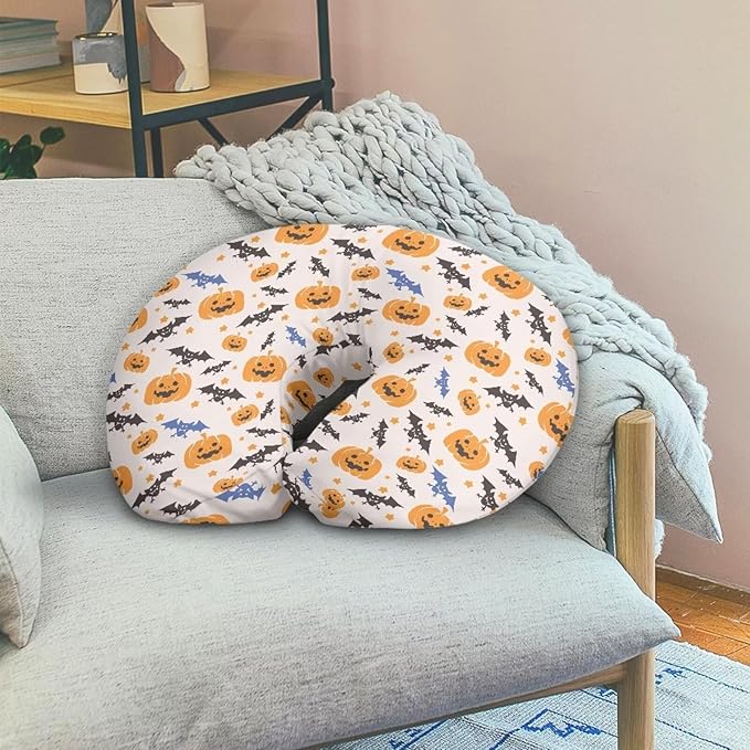 Halloween Pumpkin Bat Baby Girls Boys Nursing Pillow Cover Baby Breastfeeding Slipcover Newborn Safety and Comfy Cover Baby Mom Essentials, 1 Pack