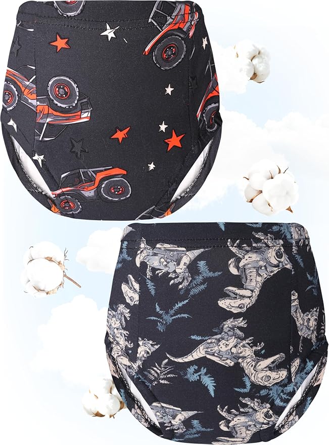 Boys Potty Training Underwear Pee Pants Cotton Absorbent Leak Resistant 4-Pack For Toddler 2t 3t 4t 5t 6 7 8 10